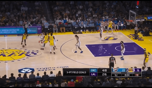 天博体育官方网站-布朗尼喂出生涯首记三分，湖人板凳席炸了